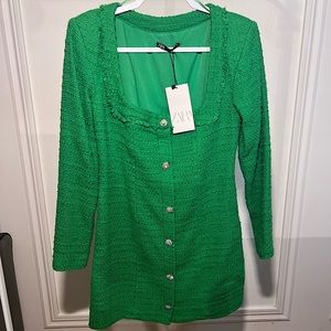 JEWEL GREEN DRESS // ZARA // size medium 💚